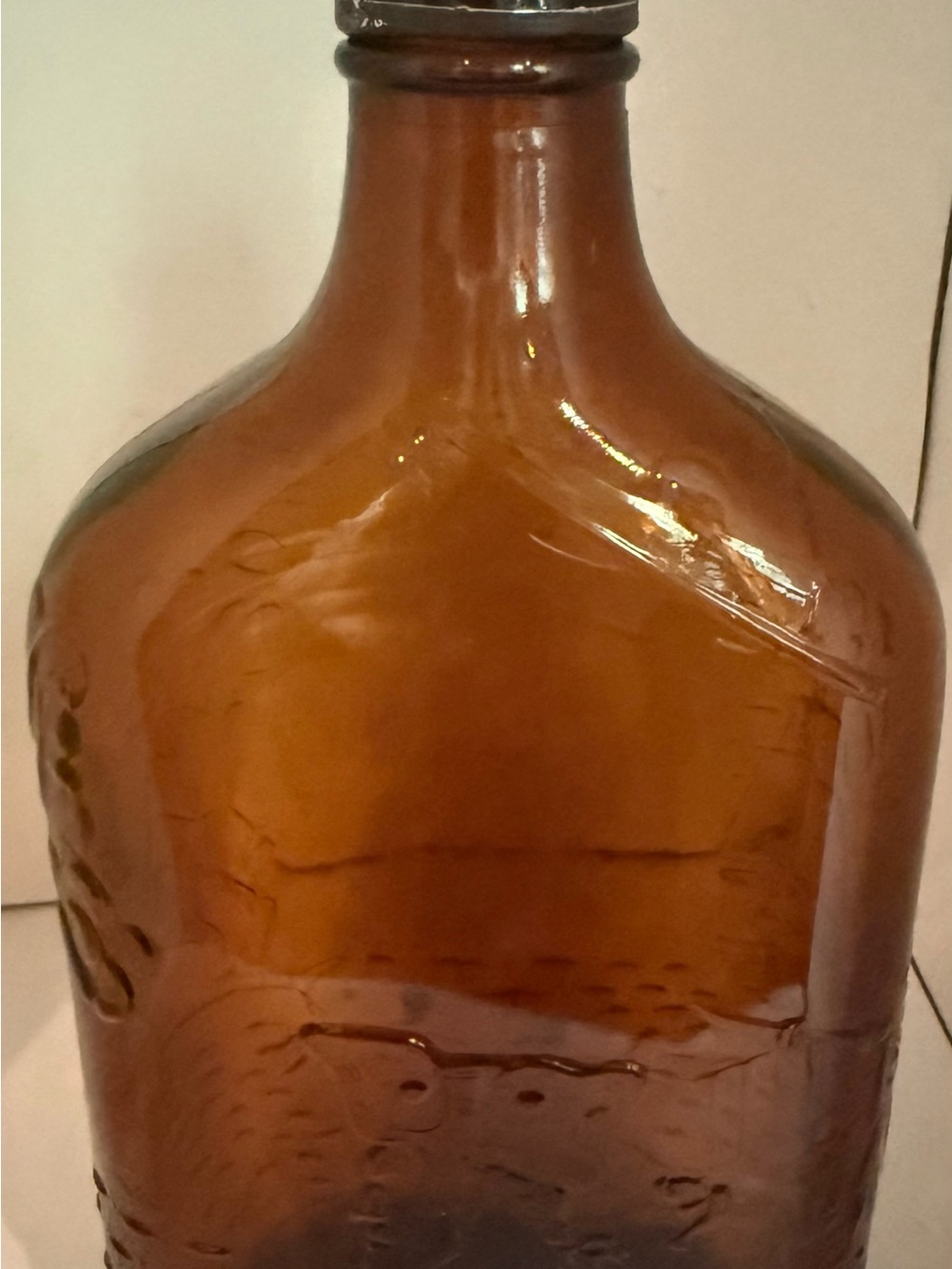 Amber Decorative Glass Bottle Vase - Brown- 1935-1964